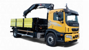 Автомобіль з краном-маніпулятором HIAB X-CLX 128 на шасі Daewoo Maximus з бортовою платформою